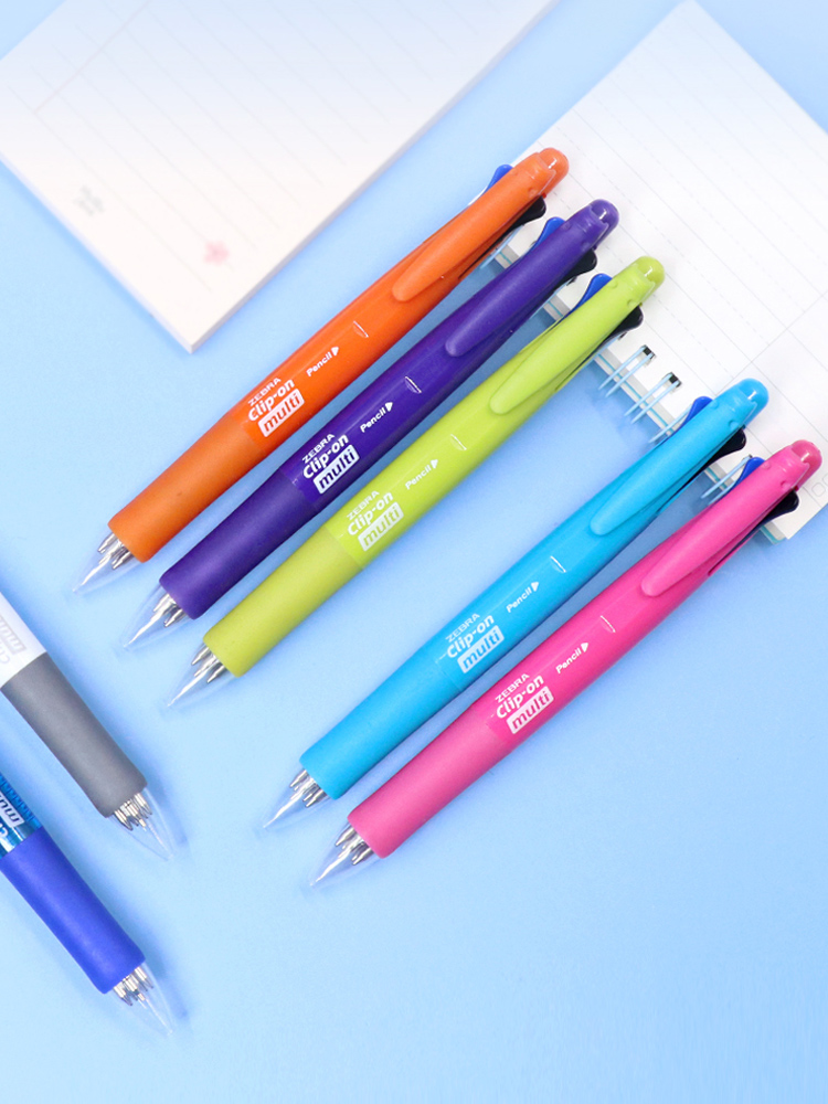 日本ZEBRA斑马4+1多功能笔多色金属笔杆圆珠笔标记笔办公商务简约进口多用途手账笔联新文具用品B4SA2